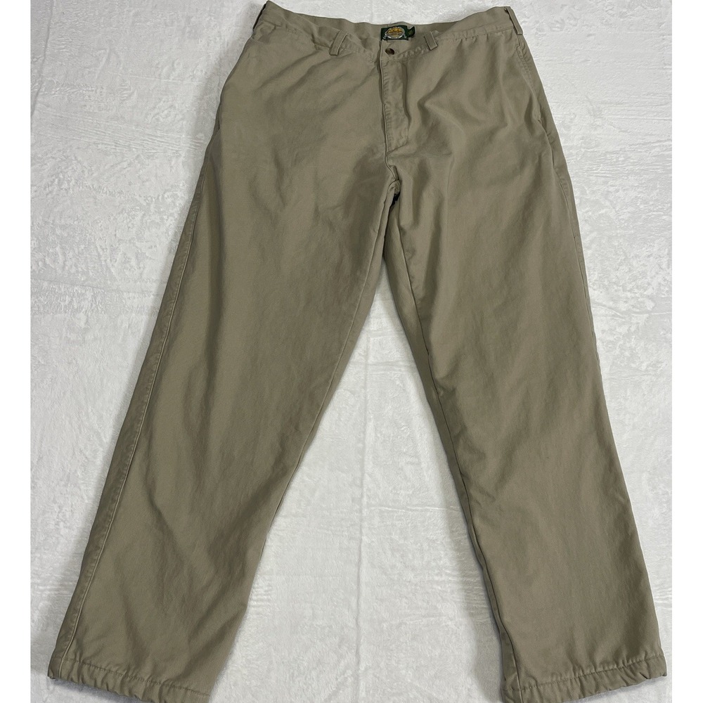 Cabelas Pants Mens 38x31 Tan Fleece Lined Outdoors Hunting Workwear Chore‎ *